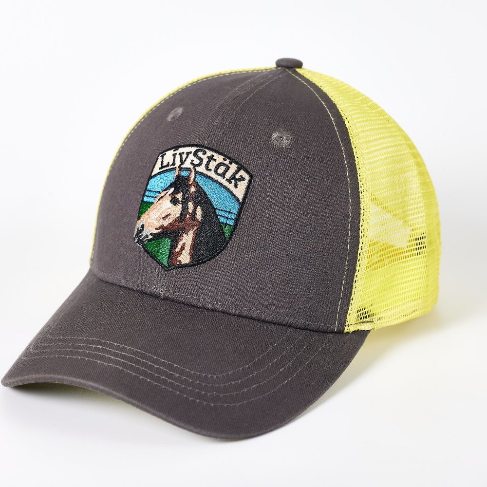 LIVSTAK TRUCKER HAT, HORSE DESIGN, ADJUSTABLE SNAPBACK, FASHION CAP, C2LVK08